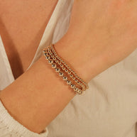 Sterling Silver Beaded Stretch Bracelet Sets