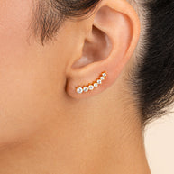 Graduated CZ Crawler Earrings