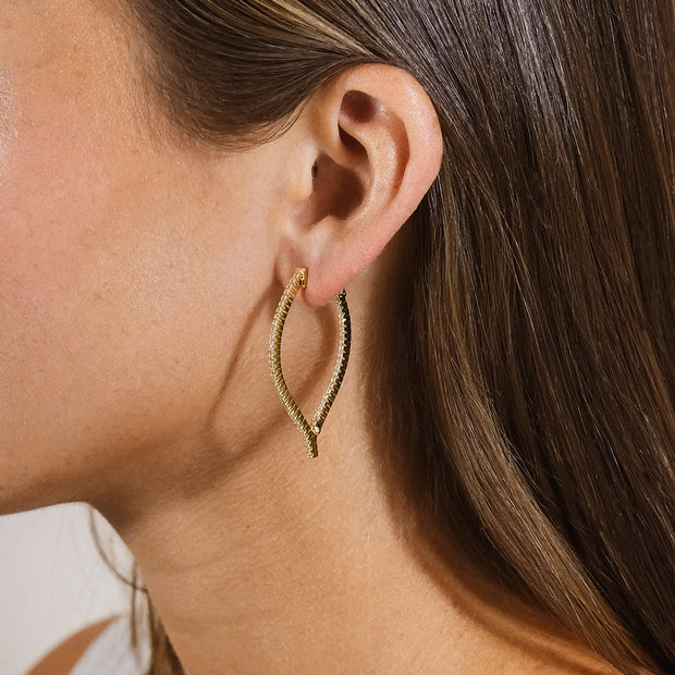 CZ Inside Out Teardrop Drop Earrings