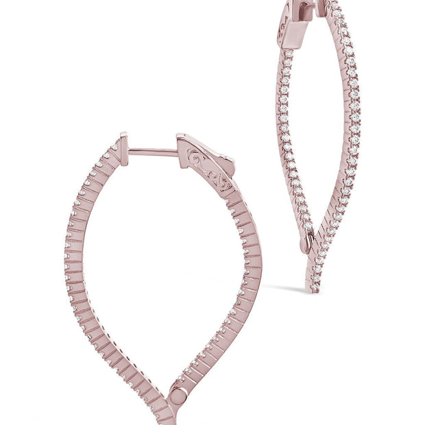 CZ Inside Out Teardrop Drop Earrings