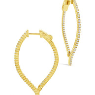 CZ Inside Out Teardrop Drop Earrings