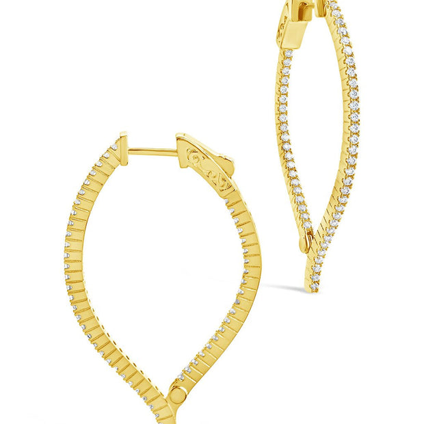 CZ Inside Out Teardrop Drop Earrings