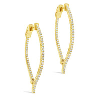 CZ Inside Out Teardrop Drop Earrings