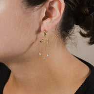 CZ Moon & Star Jacket Earrings