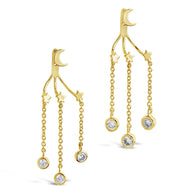 CZ Moon & Star Jacket Earrings