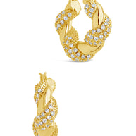 Florence CZ Twist Hoop Earrings