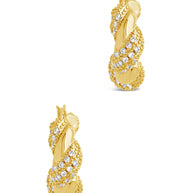 Florence CZ Twist Hoop Earrings