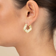 Florence CZ Twist Hoop Earrings