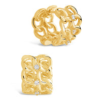 Carleene CZ Chain Huggie Hoop Earrings