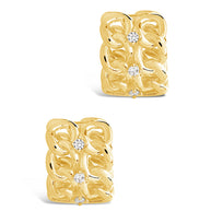 Carleene CZ Chain Huggie Hoop Earrings