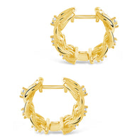 Carleene CZ Chain Huggie Hoop Earrings