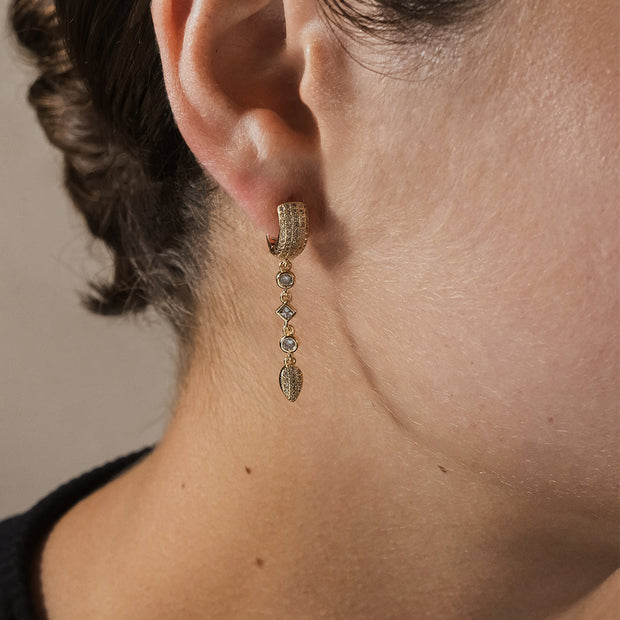 Malin CZ Drop Hoop Earrings