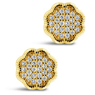 Rose Petal CZ Stud Earrings