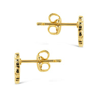 Rose Petal CZ Stud Earrings