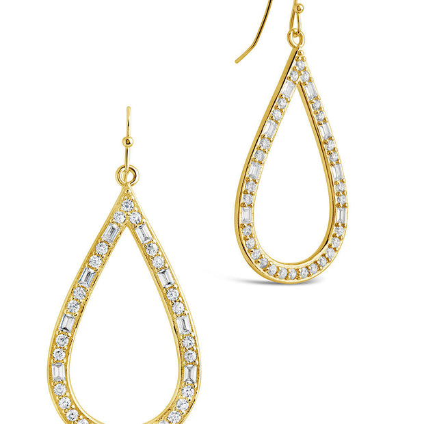 Evangeline CZ Teardrop Hoop Earrings