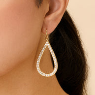 Evangeline CZ Teardrop Hoop Earrings