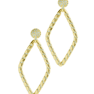 Geometric CZ Diamond Drop Stud Earrings
