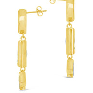 Bella Square & Oval CZ Drop Earrings
