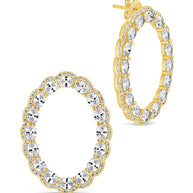 Rosario CZ Oval Stud Earrings