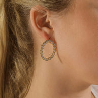 Rosario CZ Oval Stud Earrings