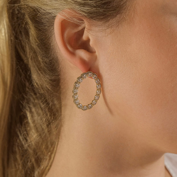 Rosario CZ Oval Stud Earrings