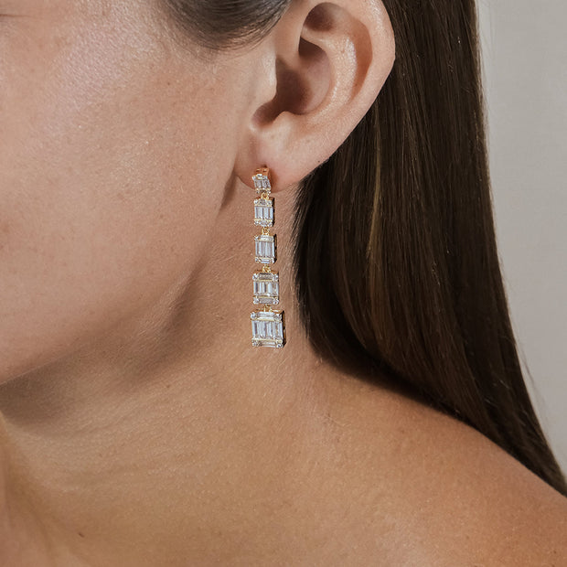 Penelope CZ Drop Stud Earrings