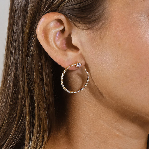 Cindy CZ Circle Stud Earrings