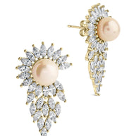 Rhianna CZ & Pearl Statement Stud Earrings