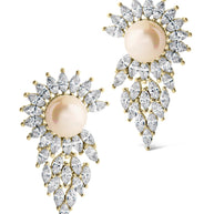 Rhianna CZ & Pearl Statement Stud Earrings