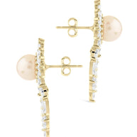 Rhianna CZ & Pearl Statement Stud Earrings