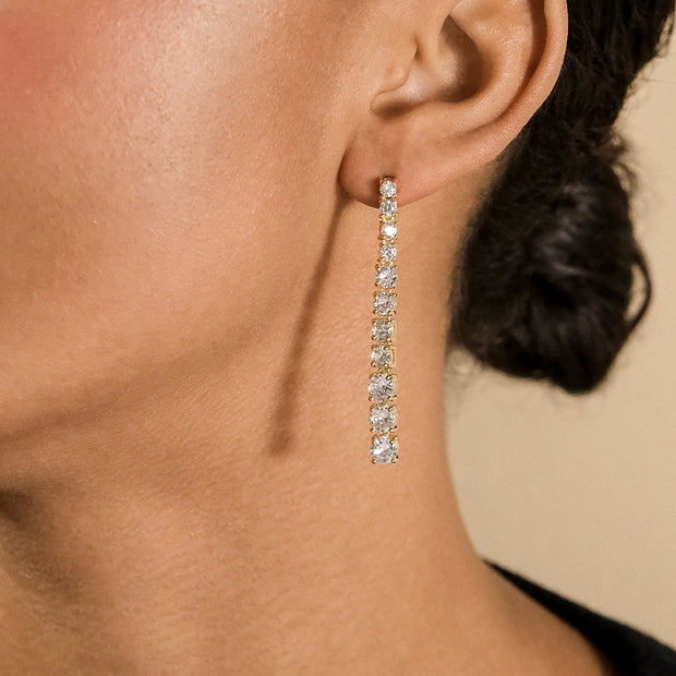 Natasha CZ Drop Stud Earrings