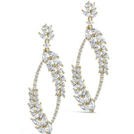 Gail Statement CZ Drop Earrings