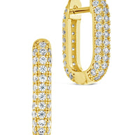 Mara CZ Rectangle Hoop Earrings