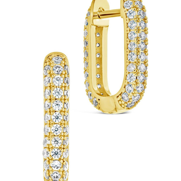 Mara CZ Rectangle Hoop Earrings