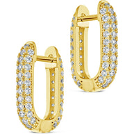 Mara CZ Rectangle Hoop Earrings