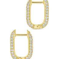 Mara CZ Rectangle Hoop Earrings