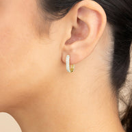 Mara CZ Rectangle Hoop Earrings