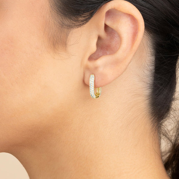 Mara CZ Rectangle Hoop Earrings