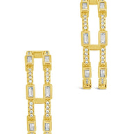 Neah CZ Station Hoop Earrings