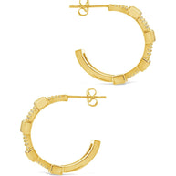 Neah CZ Station Hoop Earrings