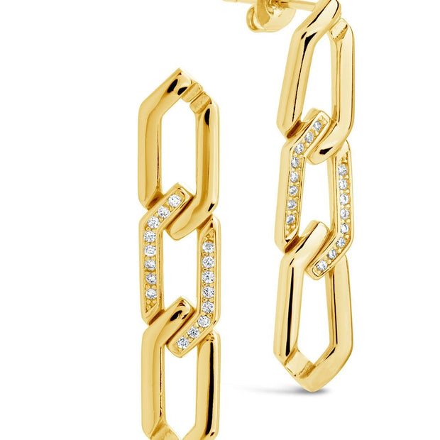 Kinslee Chain Drop Stud Earrings