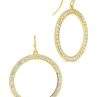 Della CZ Circle Dangle Earrings