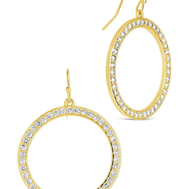Della CZ Circle Dangle Earrings