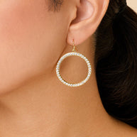Della CZ Circle Dangle Earrings