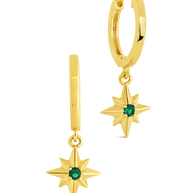 Demi CZ Burst Charm Hoop Earrings
