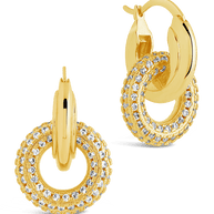 Hunter CZ Interlocking Circle Drop Earrings