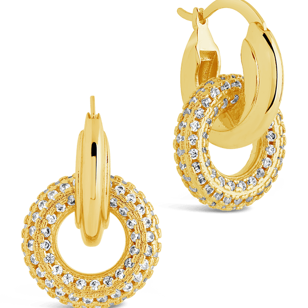 Hunter CZ Interlocking Circle Drop Earrings