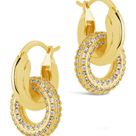 Hunter CZ Interlocking Circle Drop Earrings