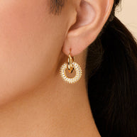 Hunter CZ Interlocking Circle Drop Earrings