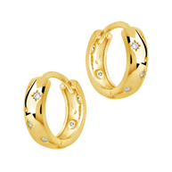 Greer CZ Burst Micro Hoop Earrings